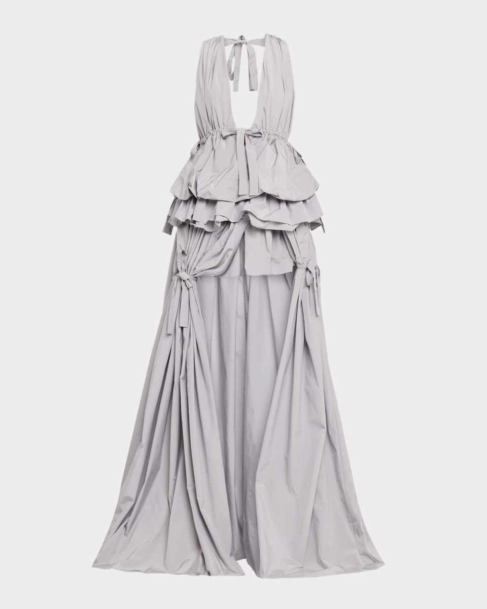 Alexandrina Tiered High-Low Gown